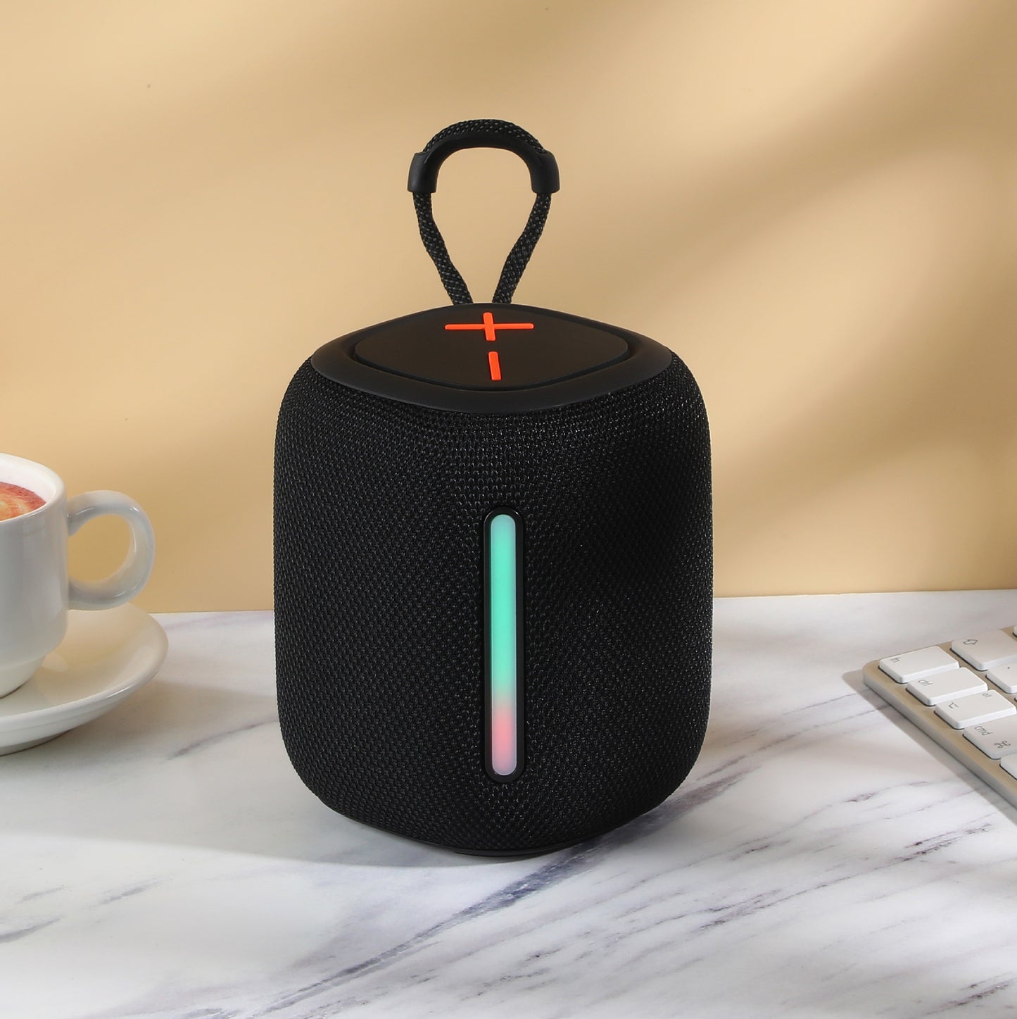 Ultra-Portable 360° Sound Bluetooth Speaker with LED Mood Lights, Perfect for Beach, Hiking, and Travel