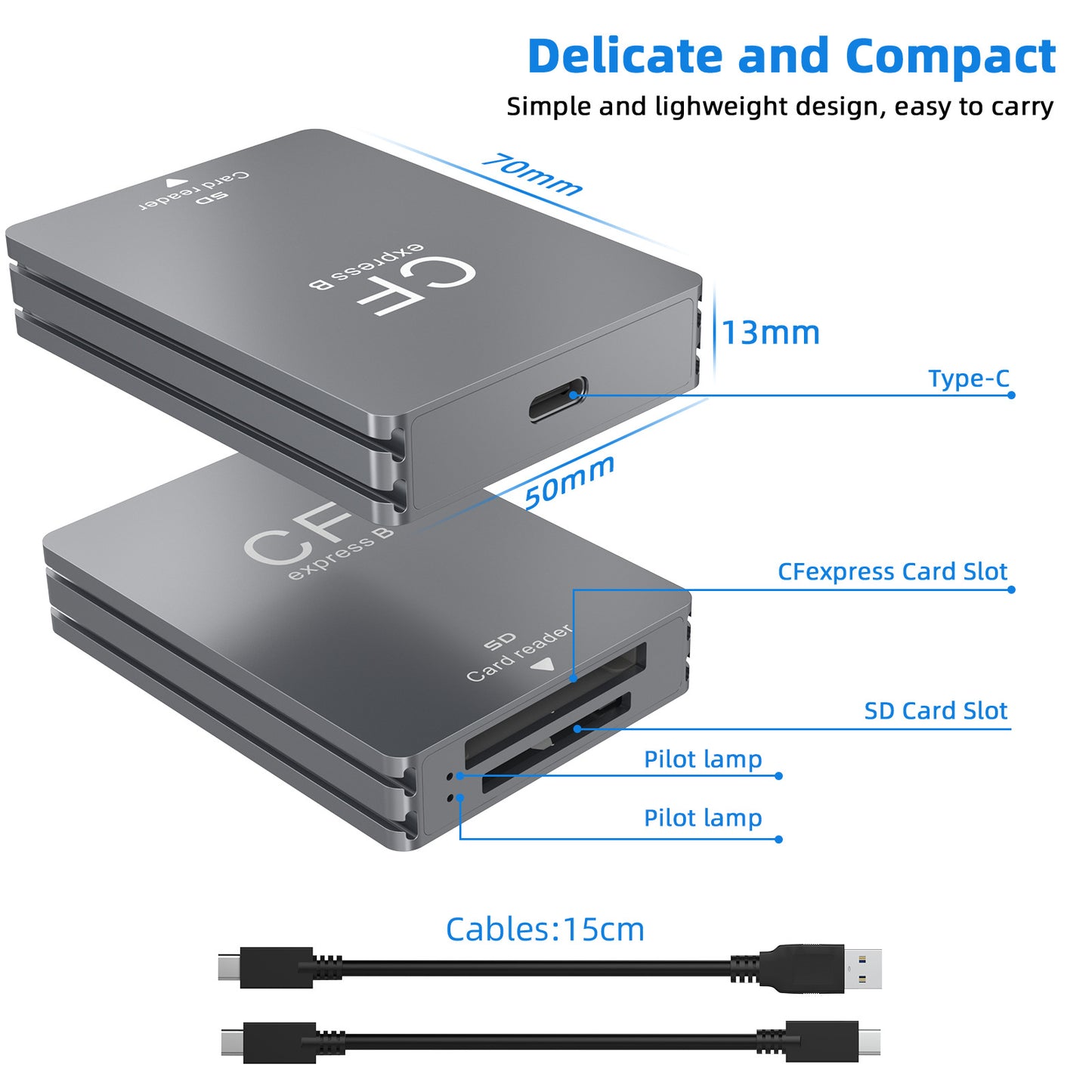 CR347 CFexpress type B card reader compatible with USB3.1 and suitable for Sony cameras and SD card readers for cameras