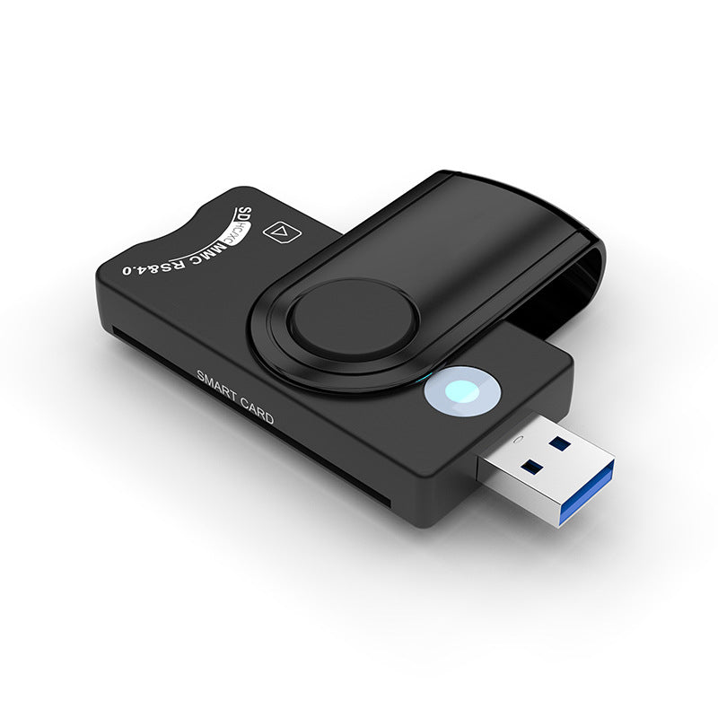 CR310-3.0 USB3.0 Tax filing IC smart card reader - capable of reading various types of smart cards including SD, TF and SIM cards, with multiple functions