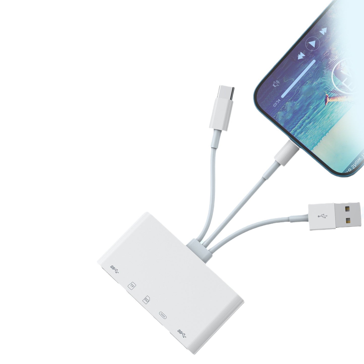 AP436 The five-in-one hub converter is suitable for Apple and Android mobile phones, OTG computers, laptops and card readers