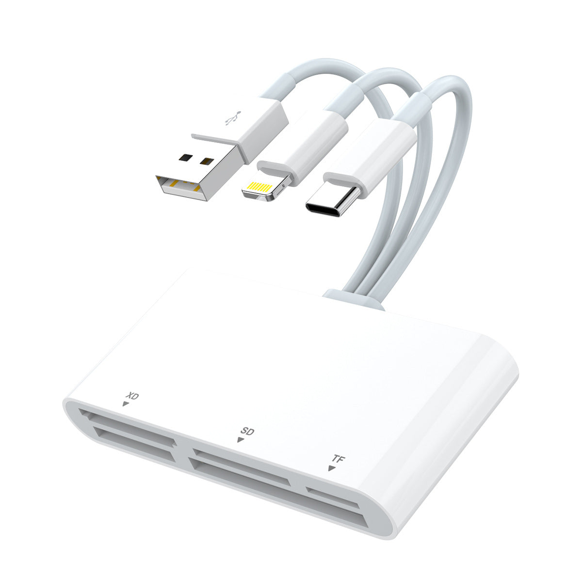 AP447 SD/TF/CF/XD/MS card reader suitable for Apple and Android mobile phones' cameras and OTG multi-functional card reader