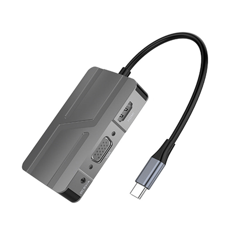 HC458 Seven-in-One Type C Expansion Dock HUB with HDMI/VGA Hub and Audio Port Expansion Dock USB HUB