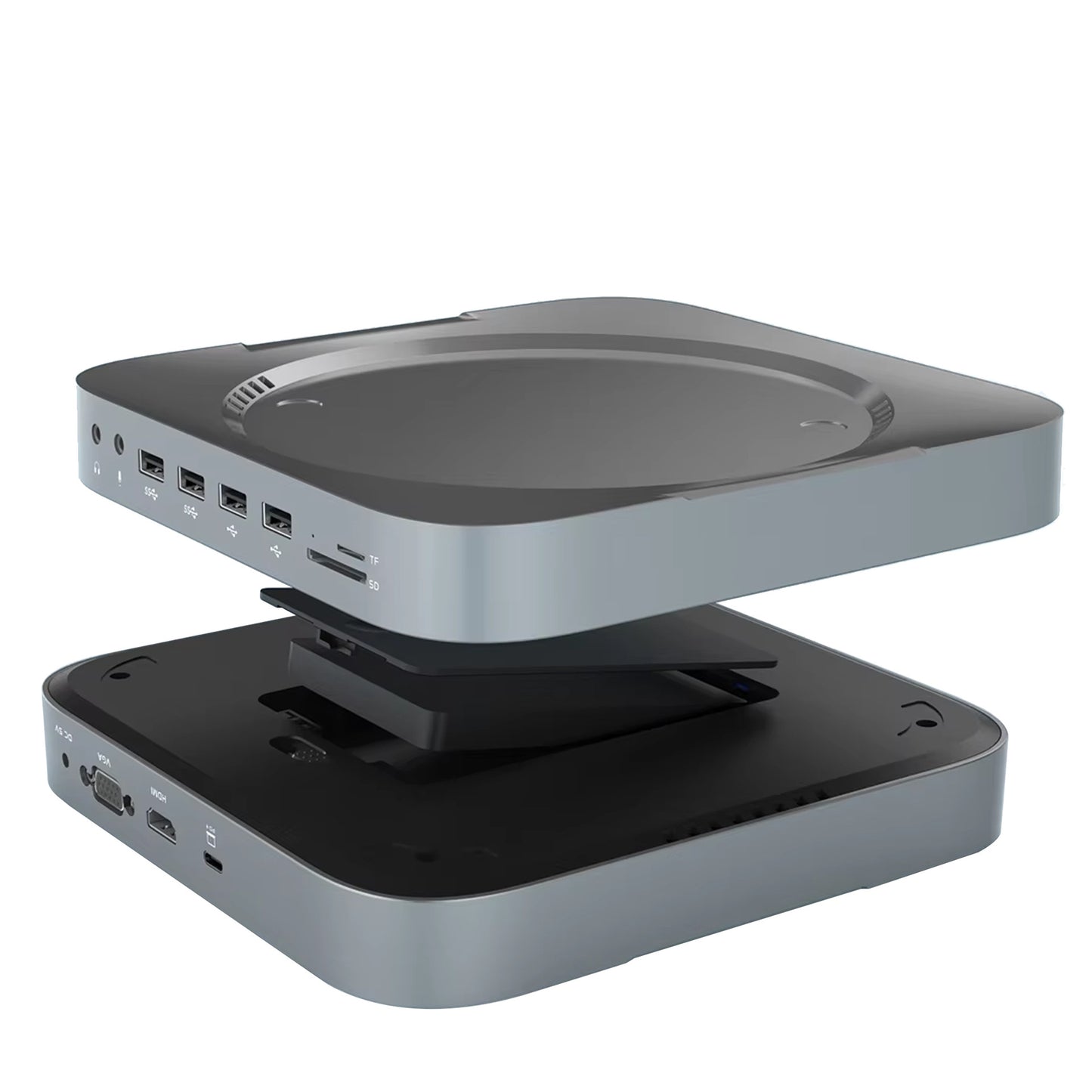MH483 HDMI audio SD/TF card reading DC power supply Mac mini expansion dock USB HUB built-in removable hard drive box