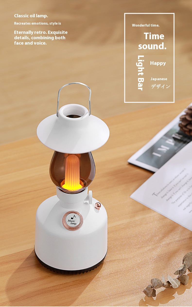 Retro Lantern Wireless Charger with Bluetooth Speaker Fast Charging Alarm Clock and Ambient Night Light