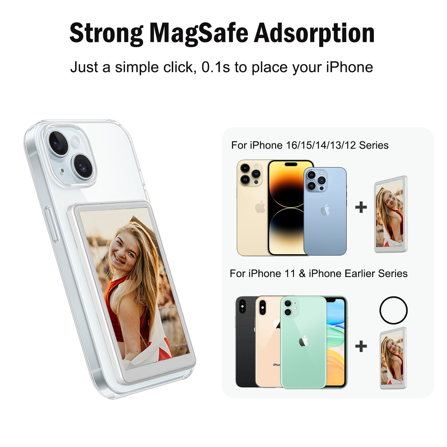 4 Inch Magnetic Phone Vlog Selfie Monitor Screen Big LCD Wireless Back Camera Display for iPhone Android TikTok Live Video Recording Portable Accessory Gift 2025