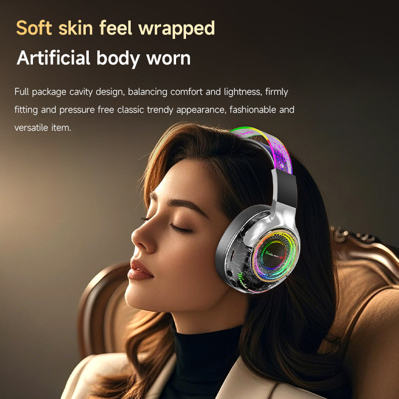 Wireless ANC Over Ear Gaming Headset with Mic RGB Lights 360 Surround Sound Bluetooth Noise Cancelling for PC PS5 Xbox Gift 2025