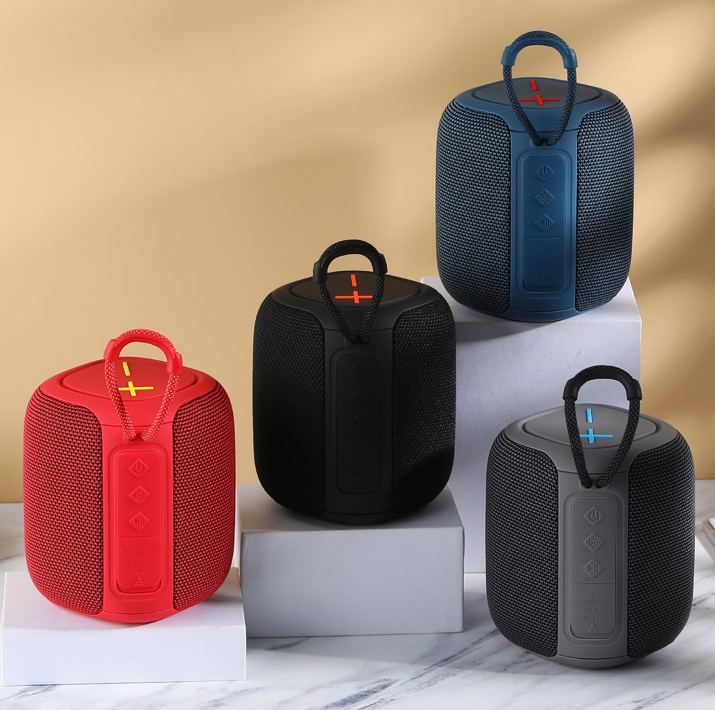 Ultra-Portable 360° Sound Bluetooth Speaker with LED Mood Lights, Perfect for Beach, Hiking, and Travel