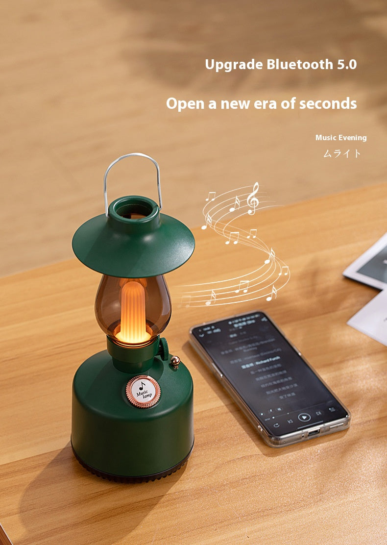 Retro Lantern Wireless Charger with Bluetooth Speaker Fast Charging Alarm Clock and Ambient Night Light