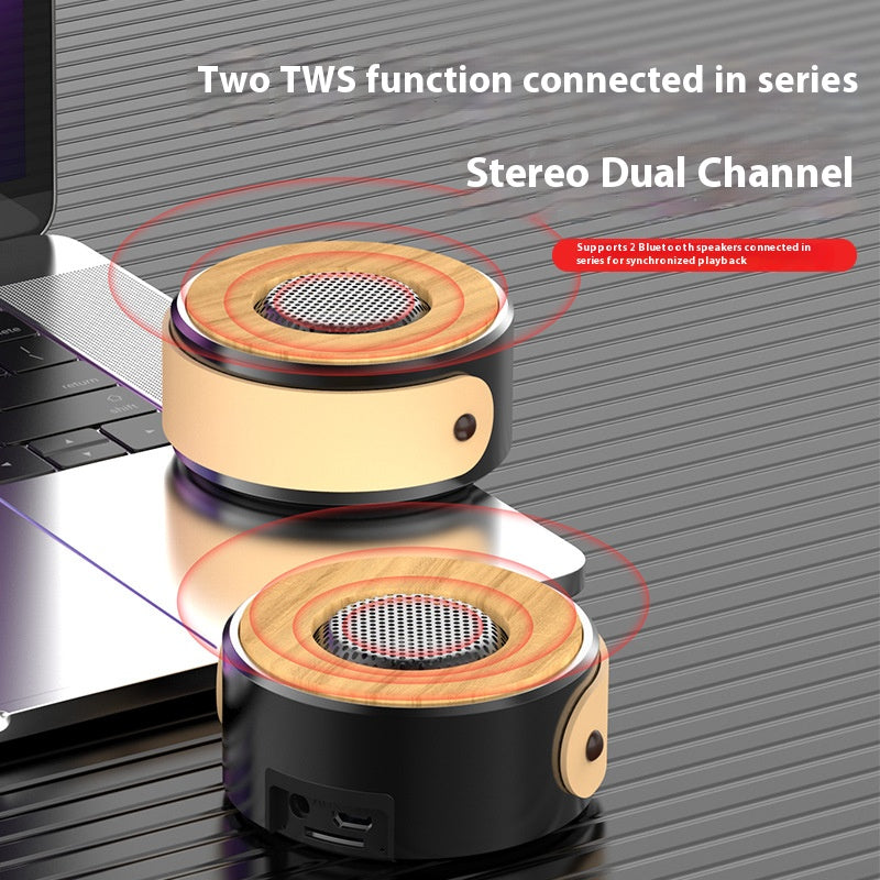 Retro Wooden Bluetooth Speaker with Subwoofer TWS Pairing AUX TF Card Handsfree Call Strong Bass Portable Wireless Home Audio Gift 2025