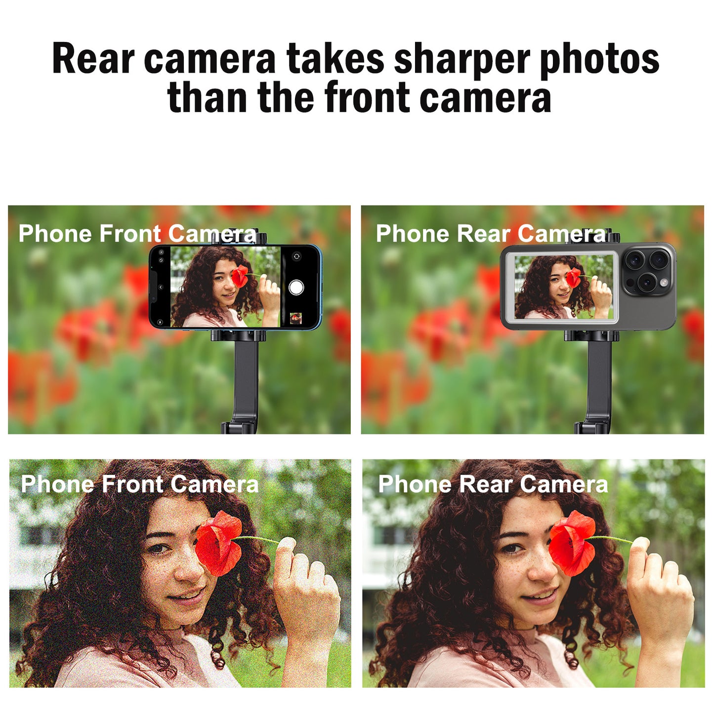 4 Inch Magnetic Phone Vlog Selfie Monitor Screen Big LCD Wireless Back Camera Display for iPhone Android TikTok Live Video Recording Portable Accessory Gift 2025
