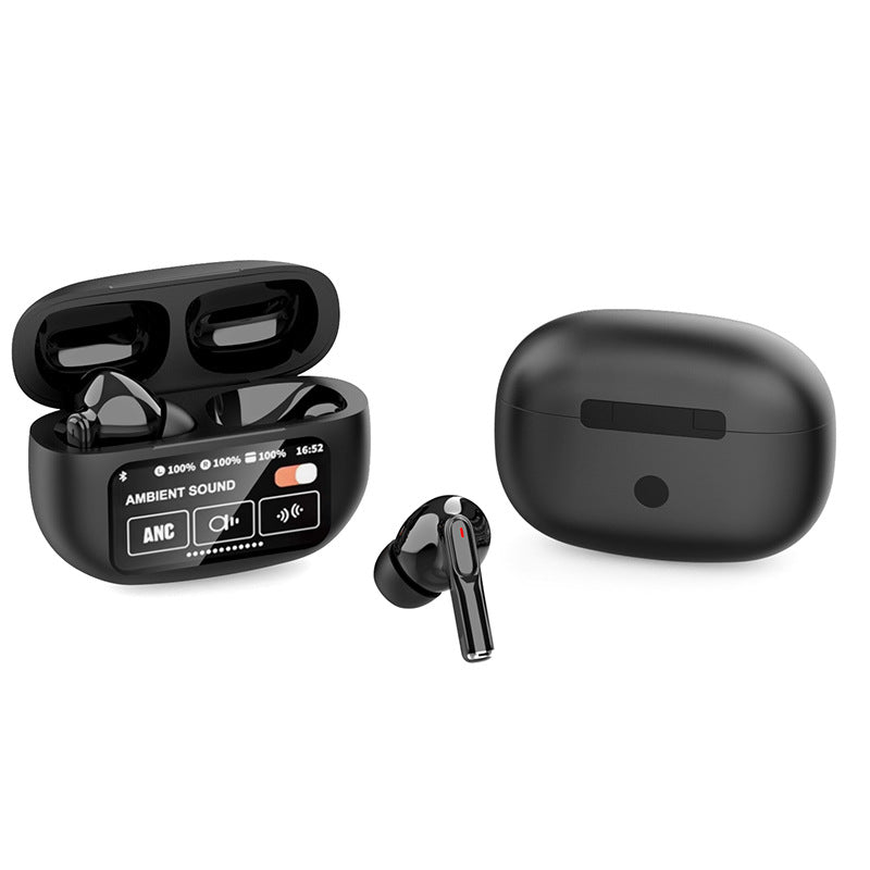 Touchscreen Wireless Earbuds with ANC Bluetooth 5.4 Adjustable EQ Noise Cancelling Earphones for Sports Gaming Music