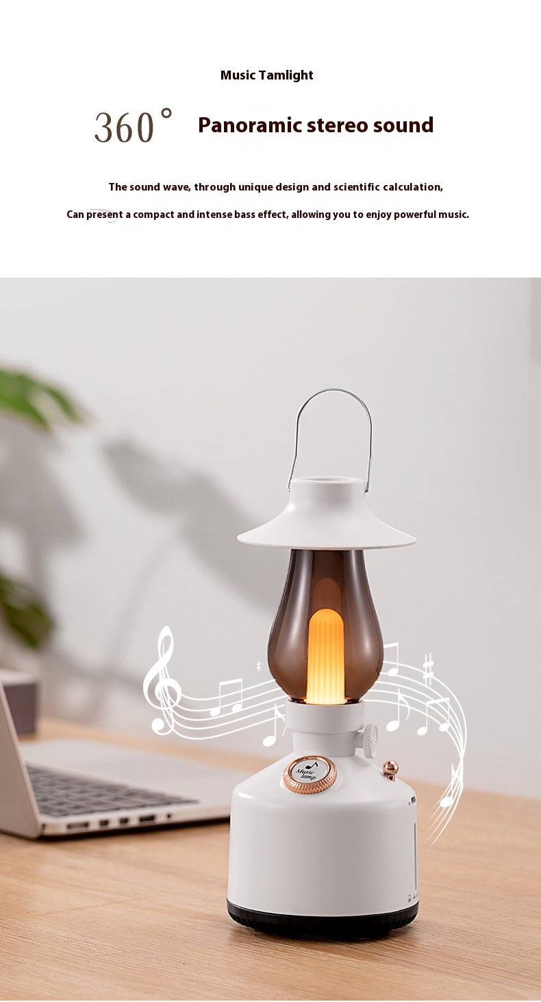 Retro Lantern Wireless Charger with Bluetooth Speaker Fast Charging Alarm Clock and Ambient Night Light