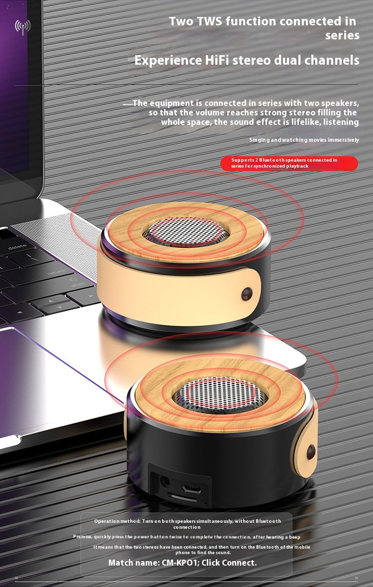 Retro Wooden Bluetooth Speaker with Subwoofer TWS Pairing AUX TF Card Handsfree Call Strong Bass Portable Wireless Home Audio Gift 2025