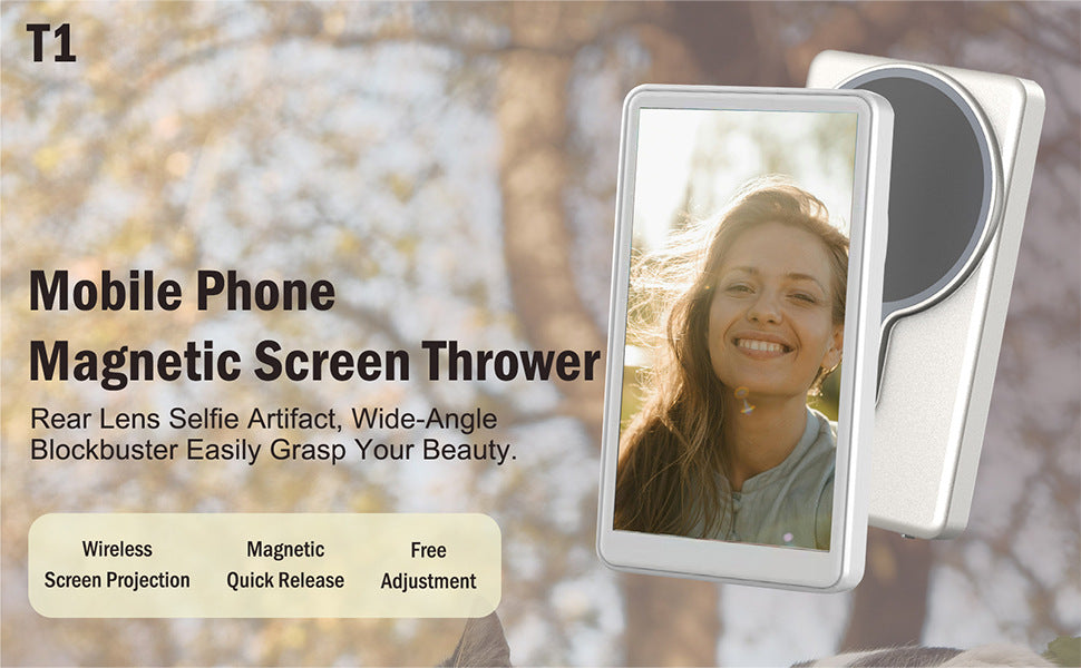 4 Inch Magnetic Phone Vlog Selfie Monitor Screen Big LCD Wireless Back Camera Display for iPhone Android TikTok Live Video Recording Portable Accessory Gift 2025