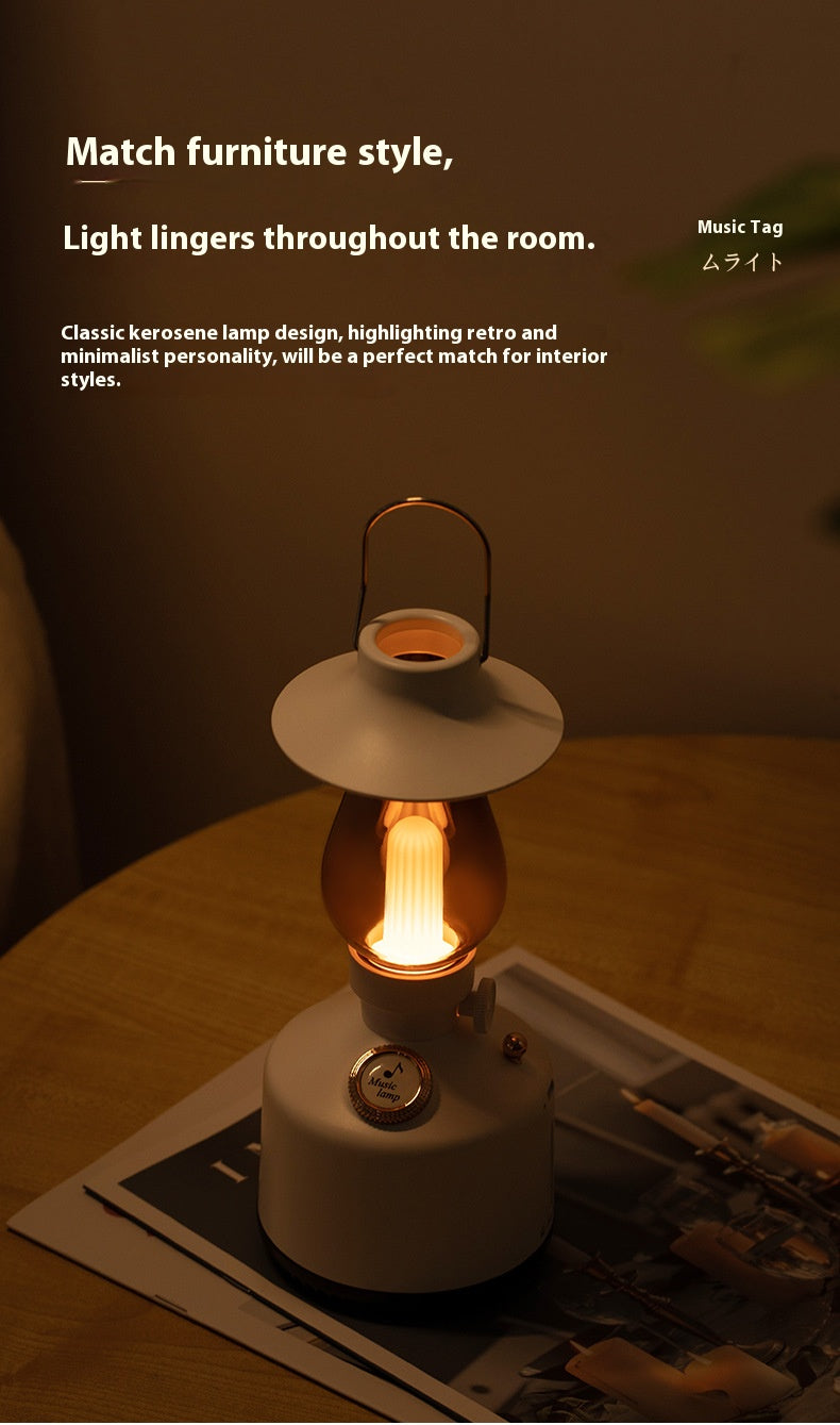Retro Lantern Wireless Charger with Bluetooth Speaker Fast Charging Alarm Clock and Ambient Night Light