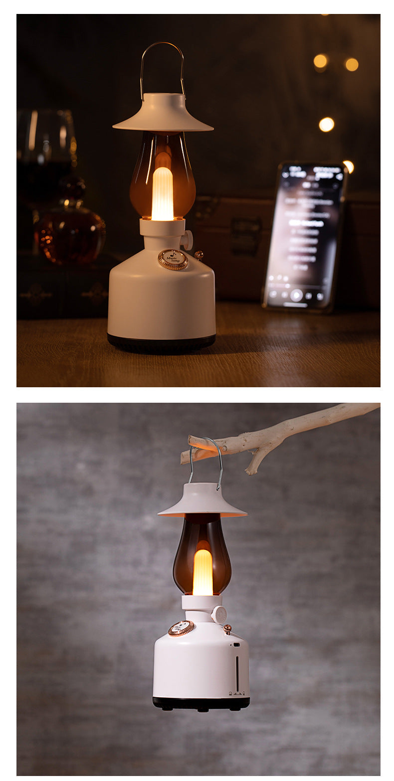 Retro Lantern Wireless Charger with Bluetooth Speaker Fast Charging Alarm Clock and Ambient Night Light