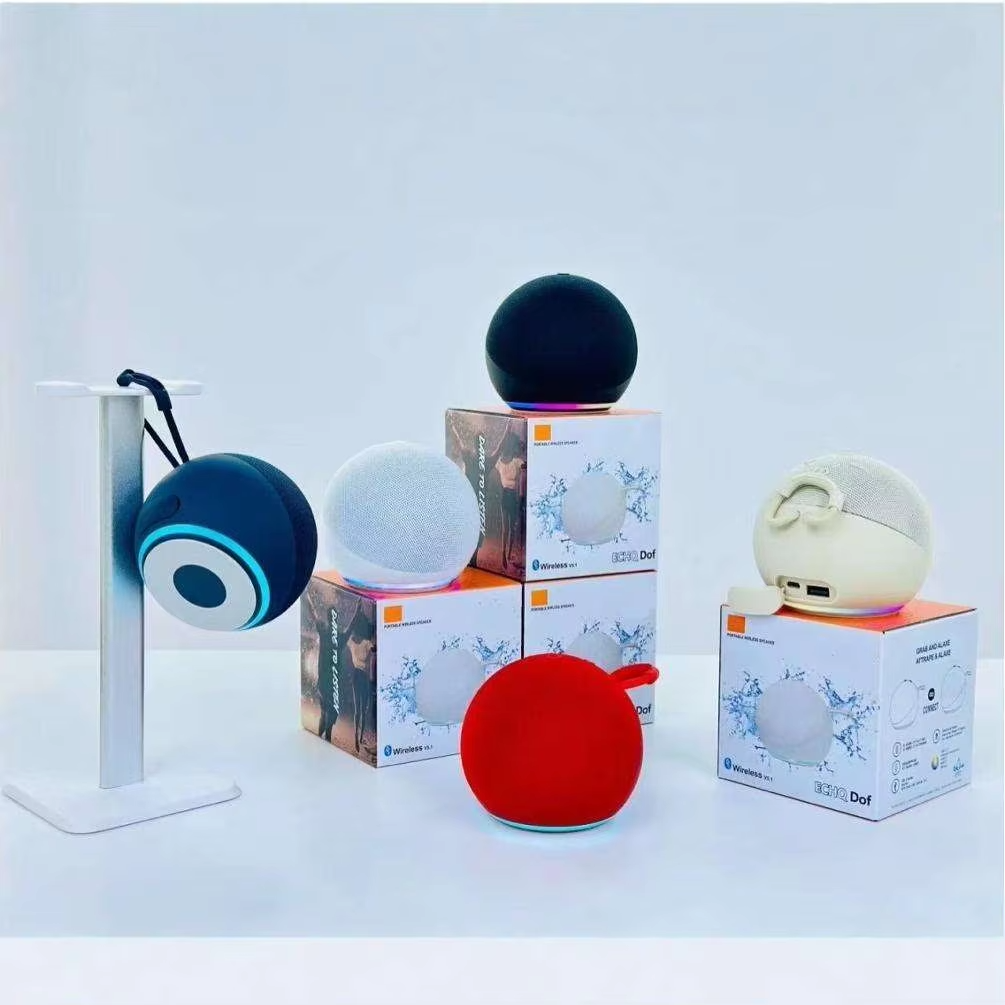 Portable RGB LED Bluetooth Speaker, Wireless Desktop Subwoofer with Colorful Lights, Battery Powered for Home and Outdoor