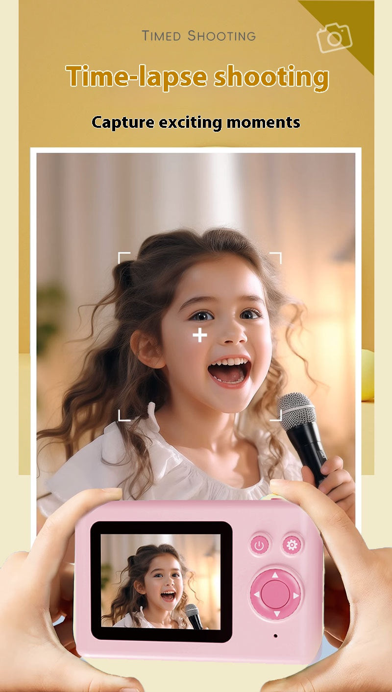 1080P Kids Digital Camera 3 Inch Touch Screen Dual Front Rear Cameras Toddler Video Recorder WiFi SD Card Birthday Gift for Children Age 3-8