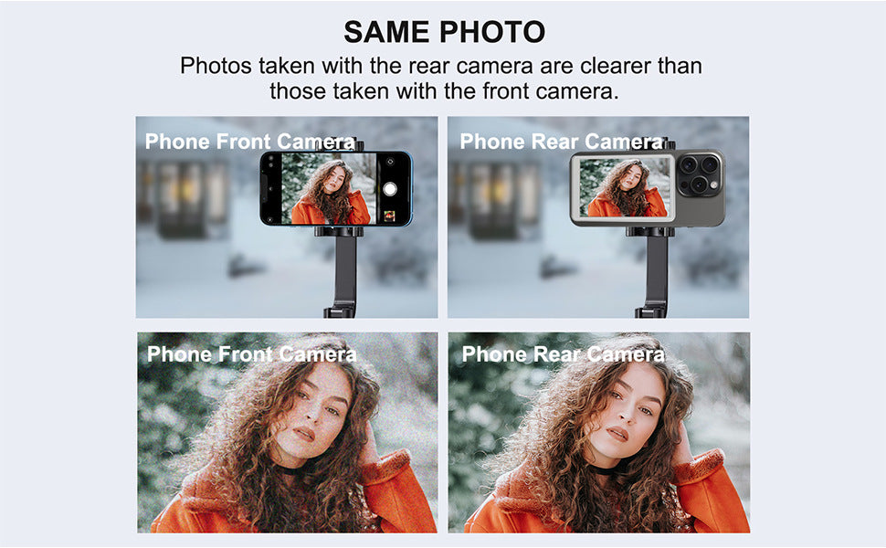 4 Inch Magnetic Phone Vlog Selfie Monitor Screen Big LCD Wireless Back Camera Display for iPhone Android TikTok Live Video Recording Portable Accessory Gift 2025