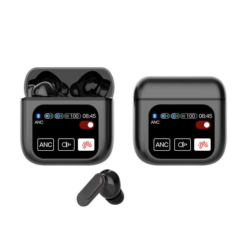 Touchscreen Wireless Earbuds with ANC Bluetooth 5.4 Adjustable EQ Noise Cancelling Earphones for Sports Gaming Music