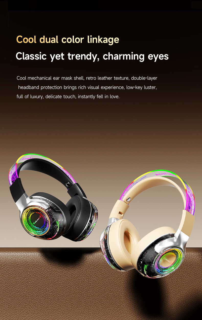 Wireless ANC Over Ear Gaming Headset with Mic RGB Lights 360 Surround Sound Bluetooth Noise Cancelling for PC PS5 Xbox Gift 2025