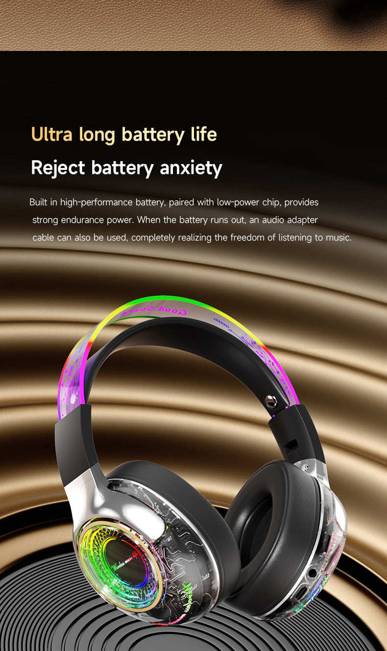 Wireless ANC Over Ear Gaming Headset with Mic RGB Lights 360 Surround Sound Bluetooth Noise Cancelling for PC PS5 Xbox Gift 2025