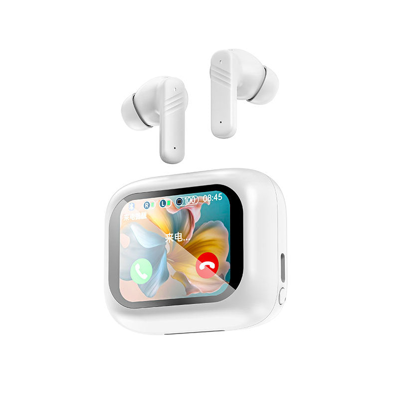 Touchscreen Wireless Earbuds with ANC Bluetooth 5.4 Adjustable EQ Noise Cancelling Earphones for Sports Gaming Music