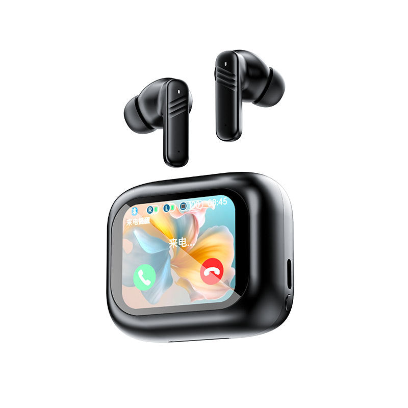 Touchscreen Wireless Earbuds with ANC Bluetooth 5.4 Adjustable EQ Noise Cancelling Earphones for Sports Gaming Music