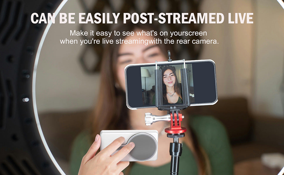 4 Inch Magnetic Phone Vlog Selfie Monitor Screen Big LCD Wireless Back Camera Display for iPhone Android TikTok Live Video Recording Portable Accessory Gift 2025