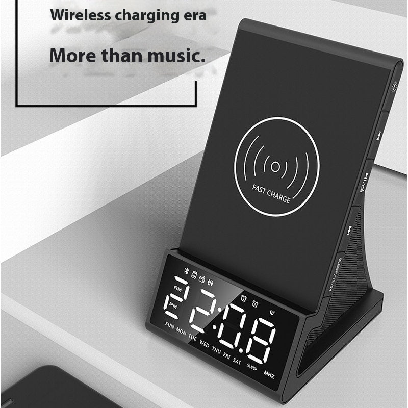 3 in 1 Wireless Charger Speaker Clock Stand Compatible with iPhone  Qi-Enabled Phones Fast Charging Dock