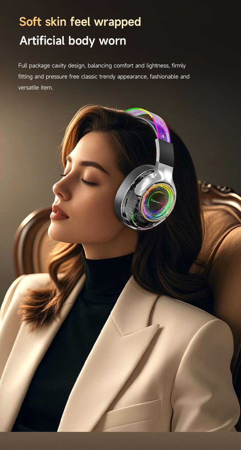 Wireless ANC Over Ear Gaming Headset with Mic RGB Lights 360 Surround Sound Bluetooth Noise Cancelling for PC PS5 Xbox Gift 2025