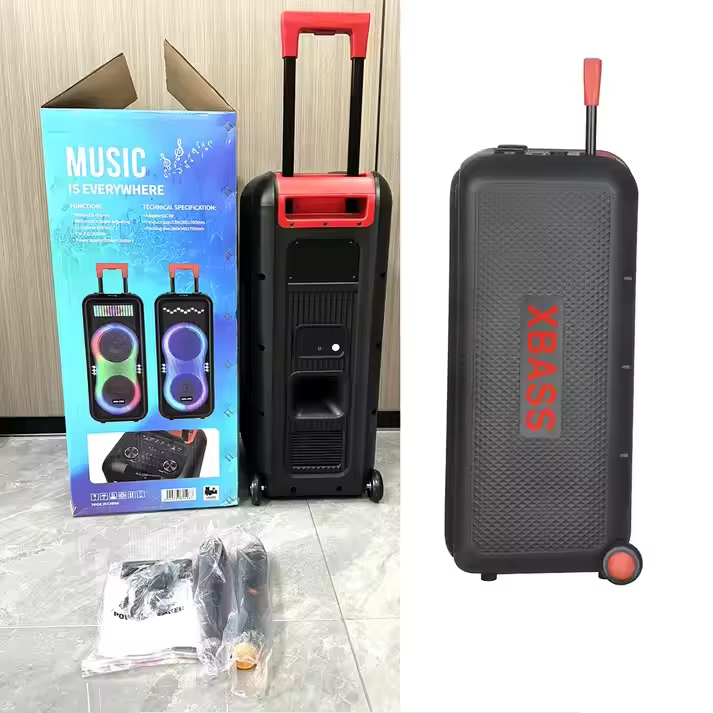 Portable More Than 5000mAh Rechargeable Subwoofer Amp with Wireless Mic - Bluetooth 5.1, AUX/TF/USB for Outdoor Party & KTV