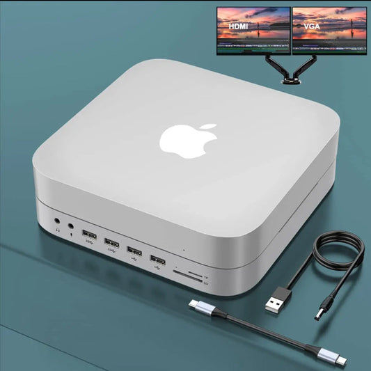 MH483 HDMI audio SD/TF card reading DC power supply Mac mini expansion dock USB HUB built-in removable hard drive box