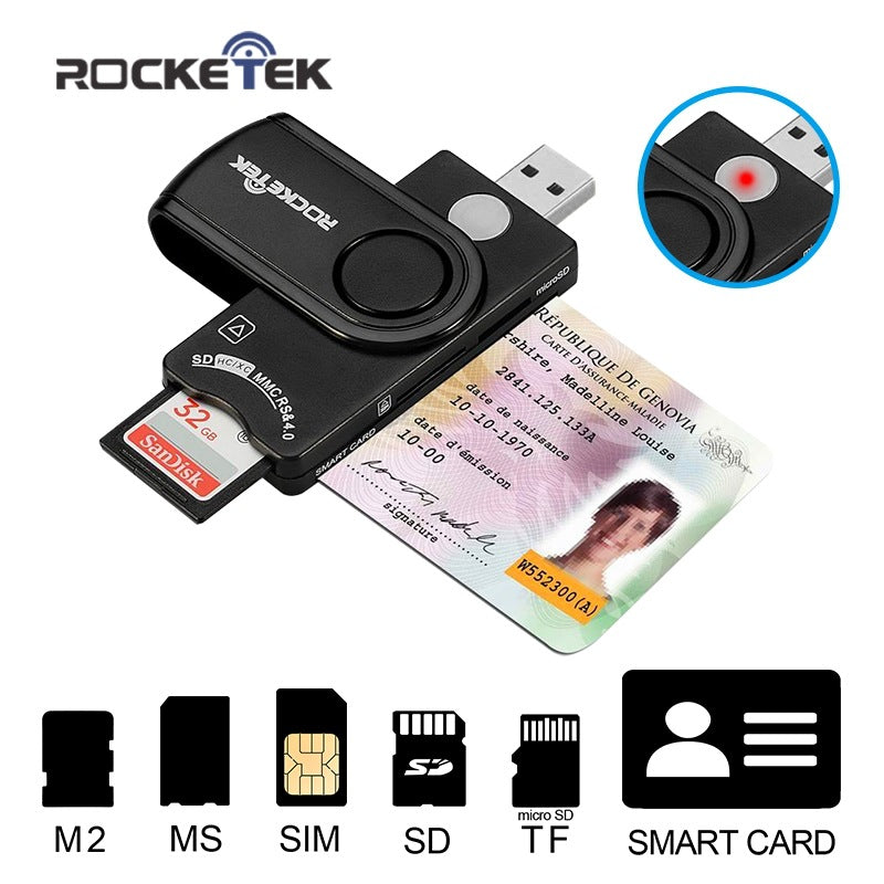 SCR10 MS M2 SIM phone card smart card reader, SD/TF mobile phone memory card multi-function card reader