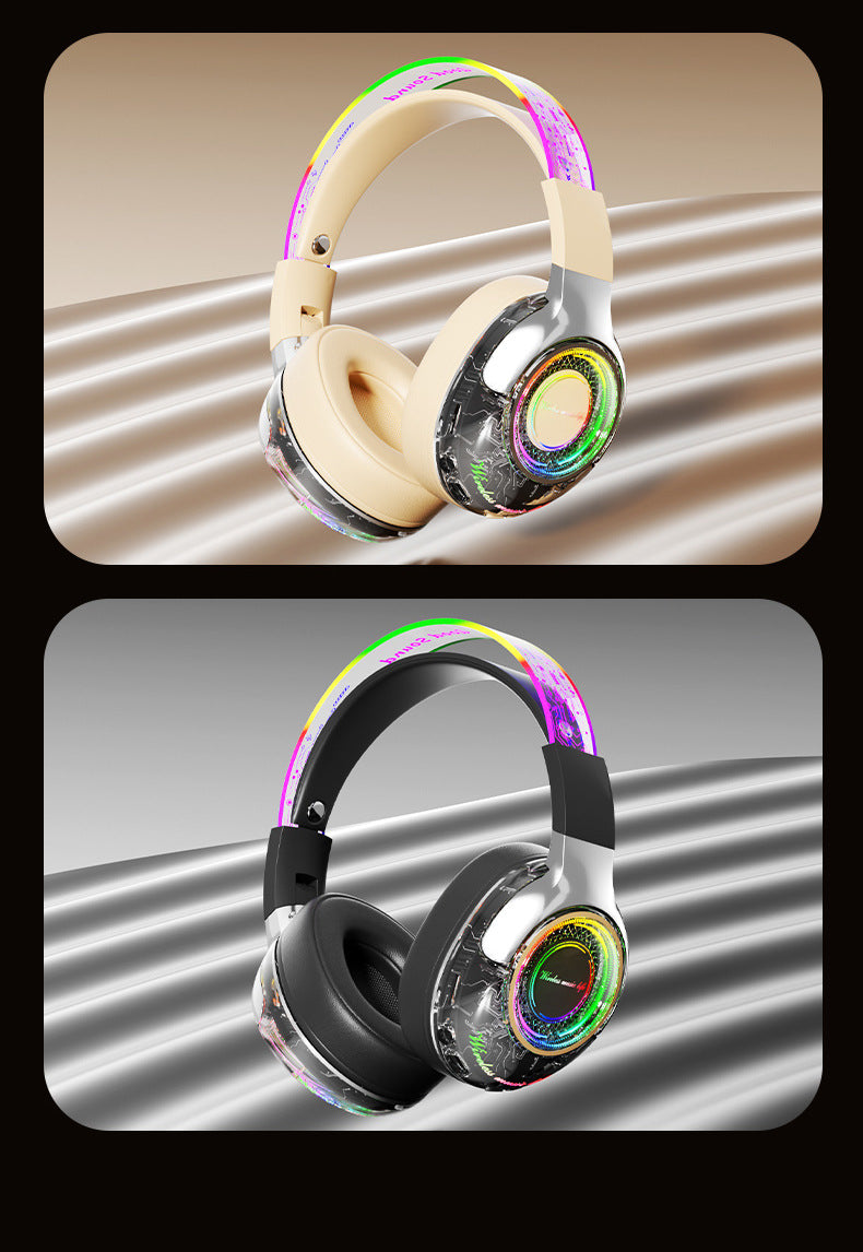 Wireless ANC Over Ear Gaming Headset with Mic RGB Lights 360 Surround Sound Bluetooth Noise Cancelling for PC PS5 Xbox Gift 2025
