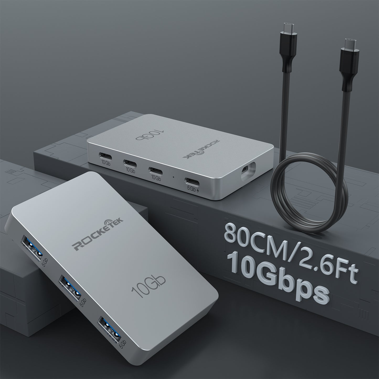 C418 Type-C 7-in-1 Expansion Dock with USB 3.2 Gen2 10Gbps and PD 100W Charging Expansion Hub