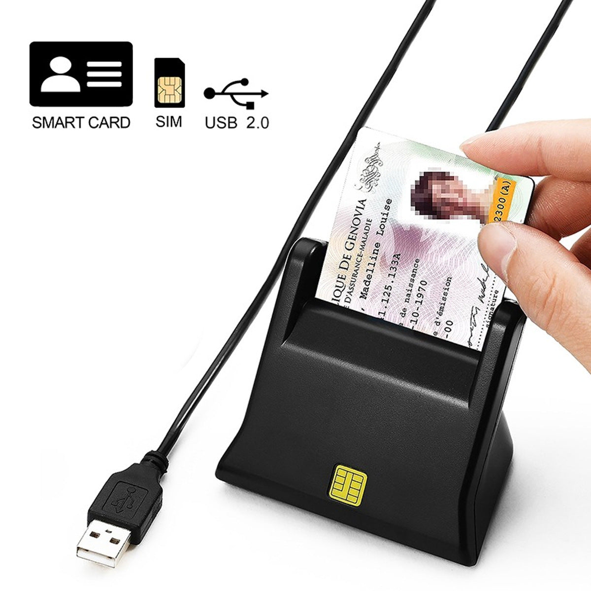 CR340 Smart card reader, SIM phone card reader, ID card chip card reader, CAC bank card reader