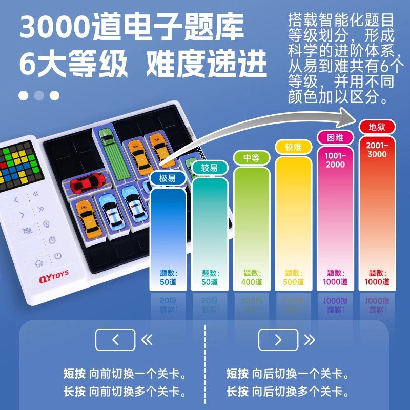 QY30003 The most powerful brain intelligent car, Klotski electronic sliding puzzle, a children's thinking training and intelligence toy