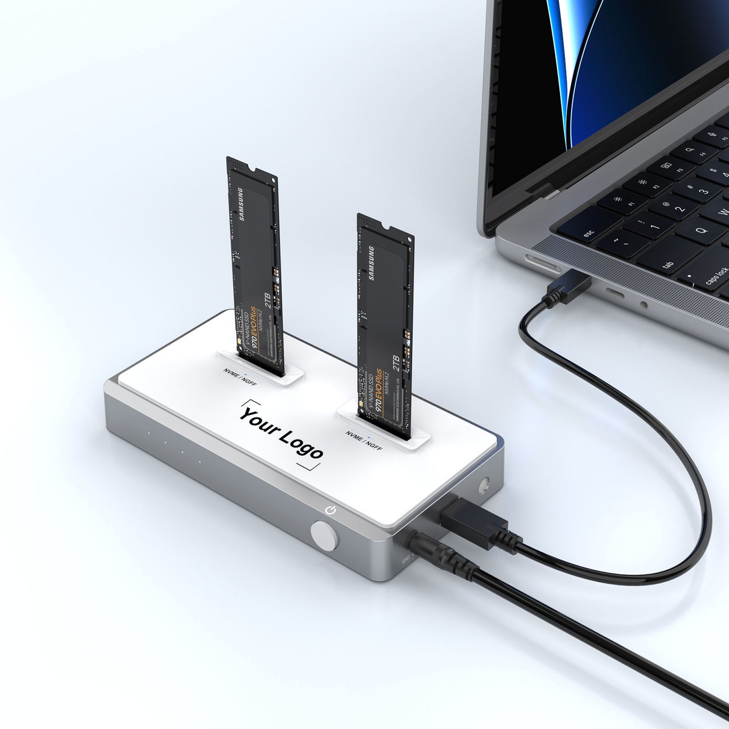 ME910 M.2 NVMe SATA Solid State Drive Box - Dual-Drive Slot Multi-Partition 10Gbps Mobile Hard Drive Box