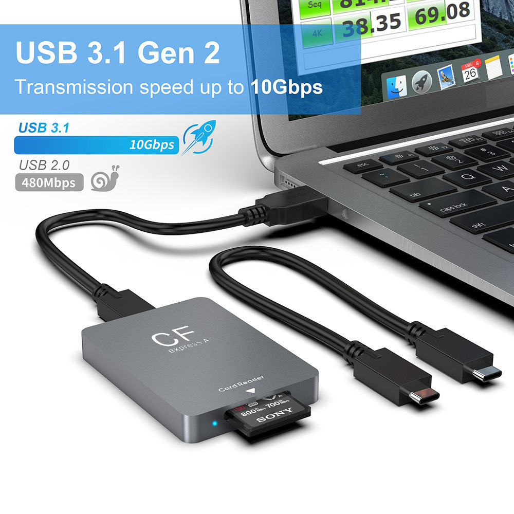 CR325 CFexpress Type A reader is suitable for Sony camera memory cards and features a 10 Gbps high-speed reading capability