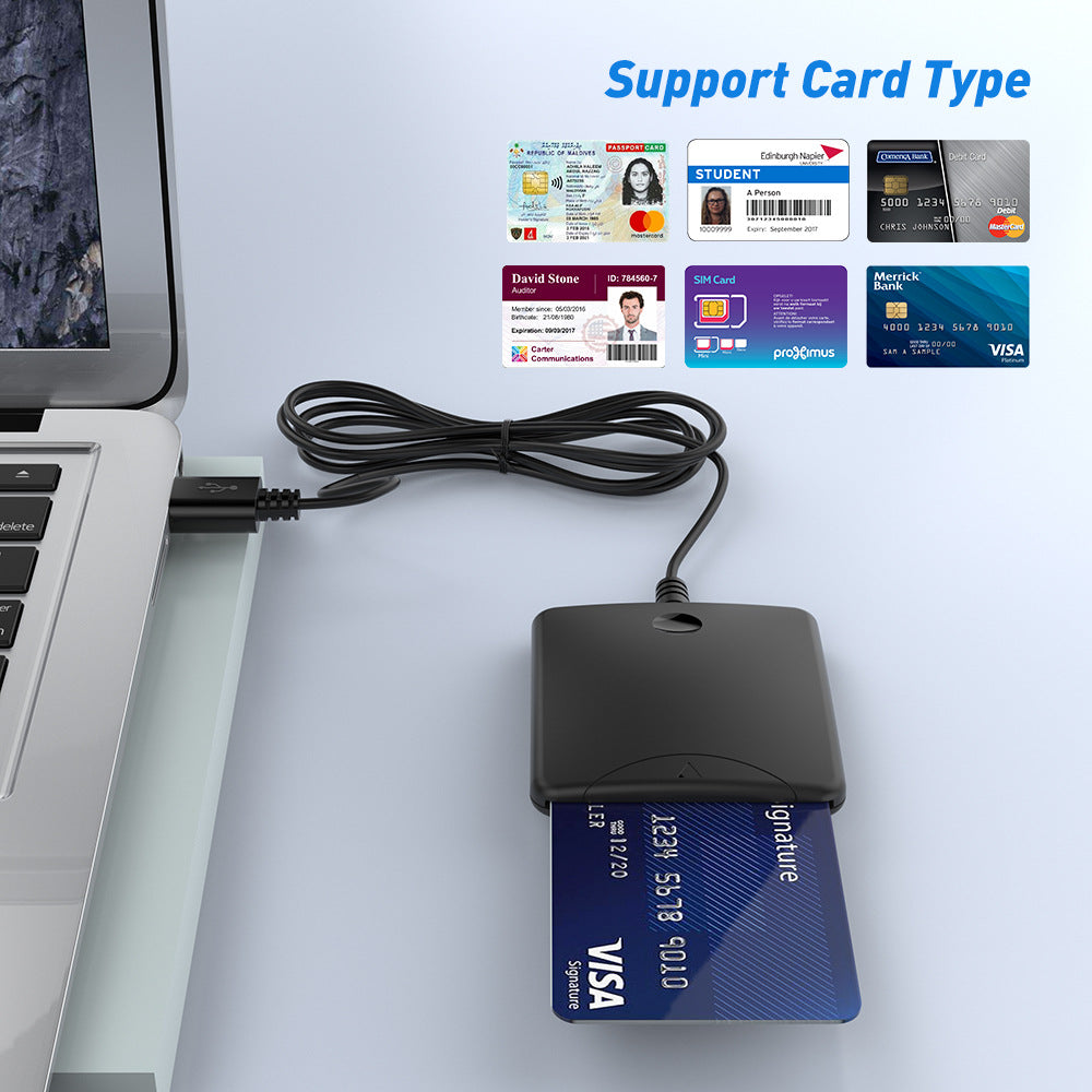 CR334 ISO7816 intelligent card reader IC/ID/SIM card bank card ATM transfer tax filing chip card reader