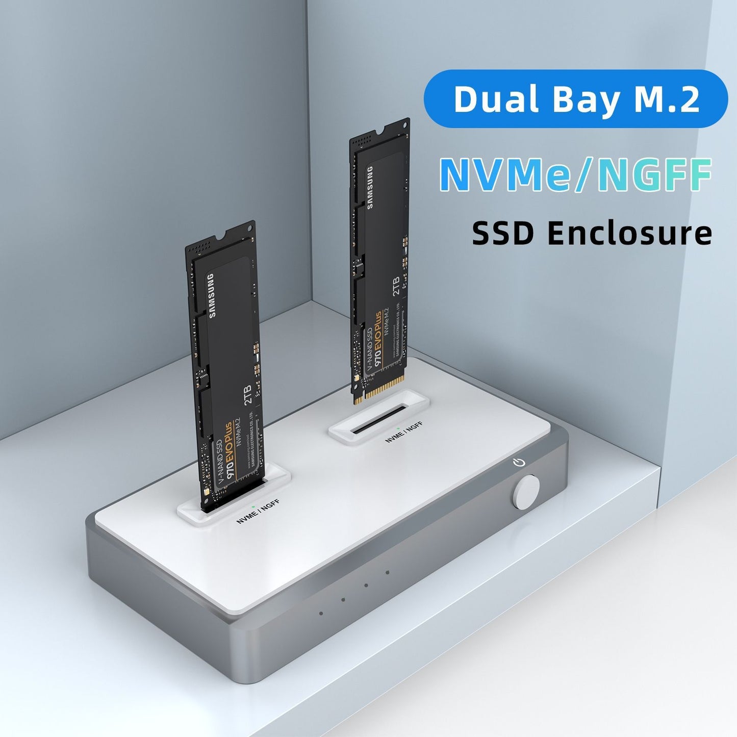 ME910 M.2 NVMe SATA Solid State Drive Box - Dual-Drive Slot Multi-Partition 10Gbps Mobile Hard Drive Box