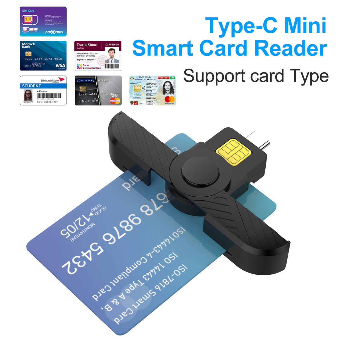 CR331-C New USB-C smart card reader for tax SIM card, ID card, bank card, CAC card, Smart Card