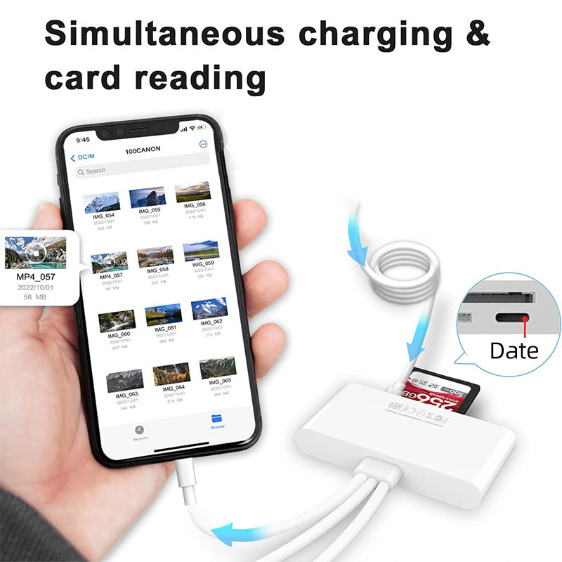 AP541 USB mobile phone card reader is suitable for Apple and Android USB five-in-one multi-functional mobile phone card reader conversion connector