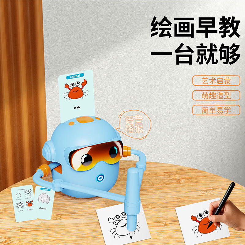 JQR-02 New intelligent toy automatic painting robot for early education and children's painting training, providing smart companionship for children