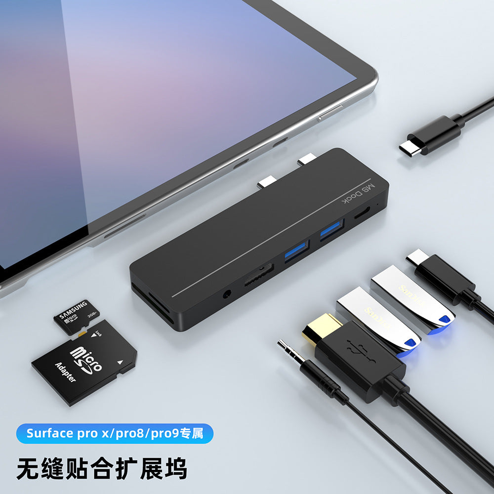 SHX5 & SHX6 Compatible with Microsoft Surface Pro 9/8/X docking station with network port, PD charging, Type-C computer expansion dock hub