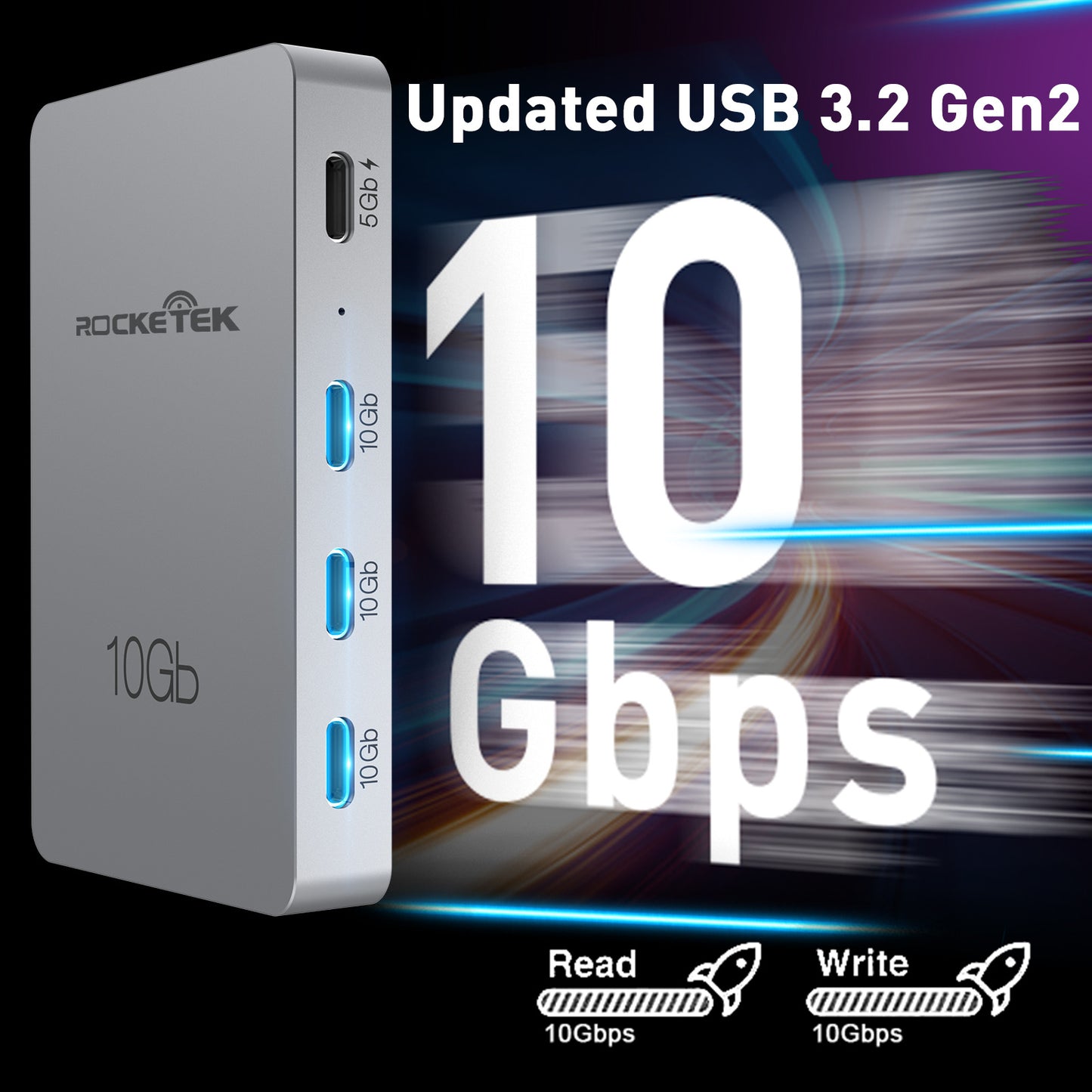 C418 Type-C 7-in-1 Expansion Dock with USB 3.2 Gen2 10Gbps and PD 100W Charging Expansion Hub