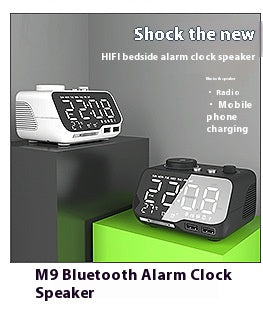 3 in 1 Wireless Charger Speaker Clock Stand Compatible with iPhone  Qi-Enabled Phones Fast Charging Dock