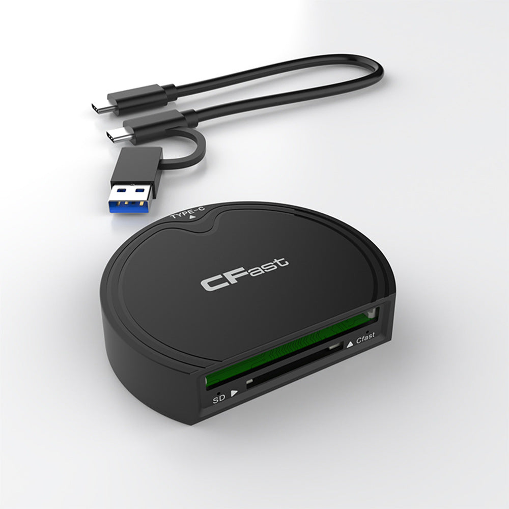 CR328A-1 USB 3.2 Gen2 10Gbps Camera Memory Card CFast/SD Dual-Card Slot Reader