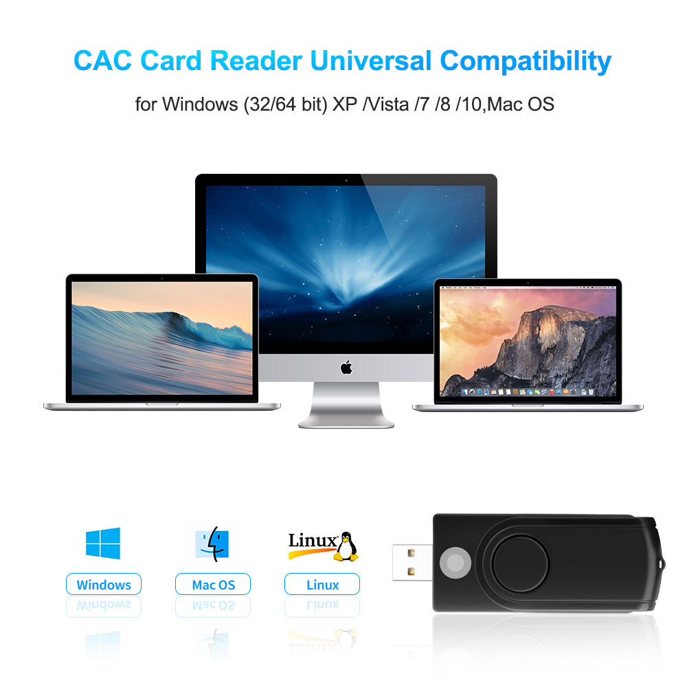 CR310-3.0 USB3.0 Tax filing IC smart card reader - capable of reading various types of smart cards including SD, TF and SIM cards, with multiple functions